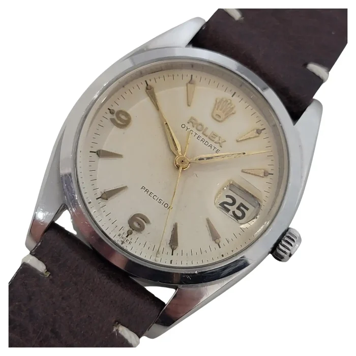 Rolex Oysterdate Precision 6494 34mm Hand-Wind 1950s Swiss Vintage RA191B